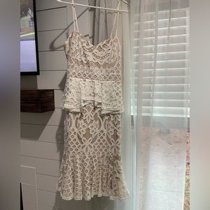 White lace with nude underlay